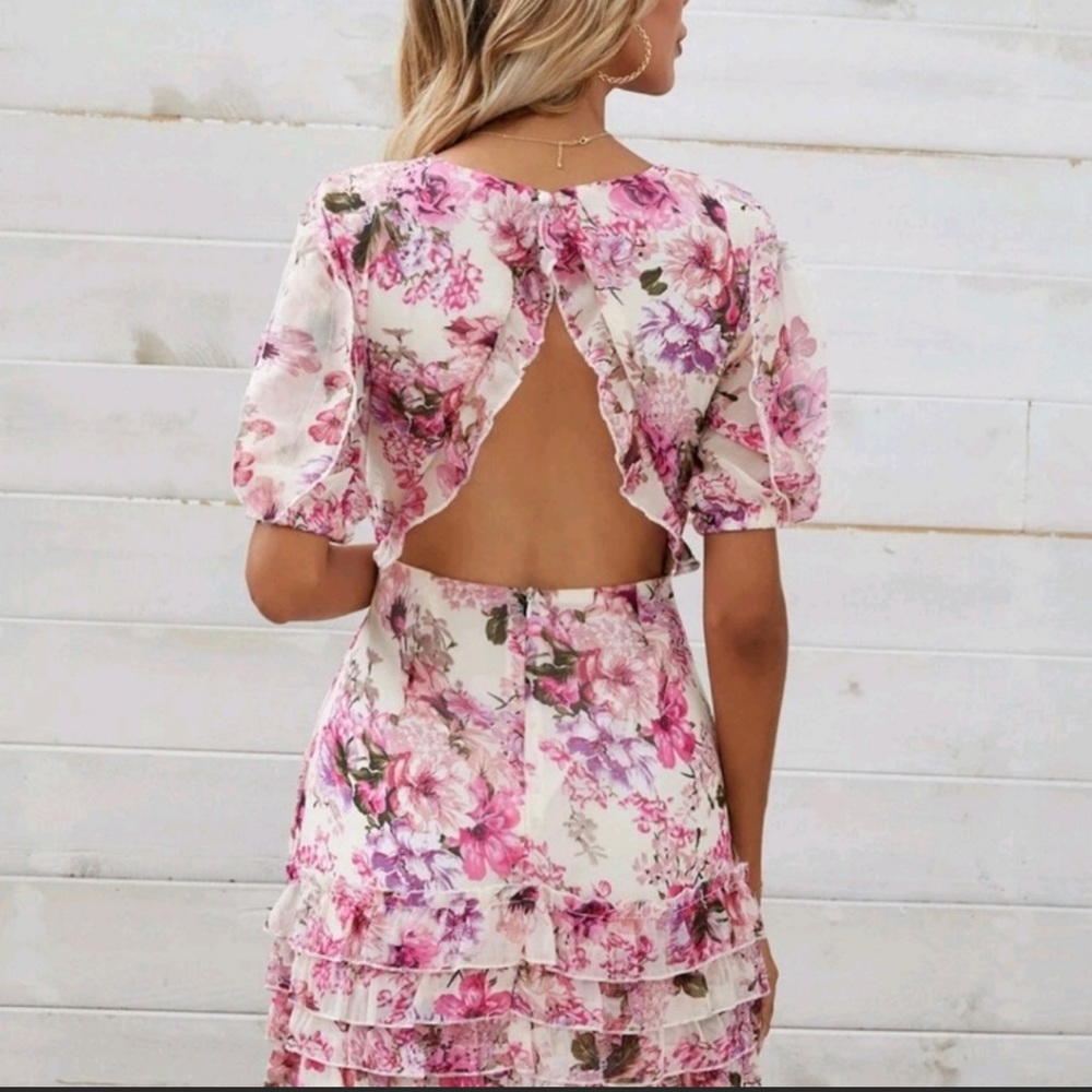 Floral Ruffle Dress - Picture 3 of 4